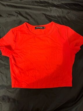 Red Crop Tee - Short Sleeve Women's Top